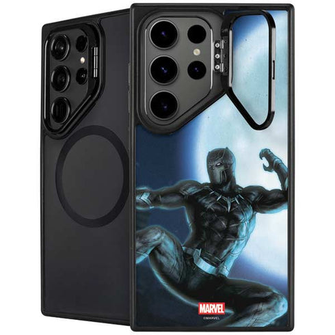 Marvel Black Panther Jumping Through Air Galaxy S25 Ultra Kickstand Case